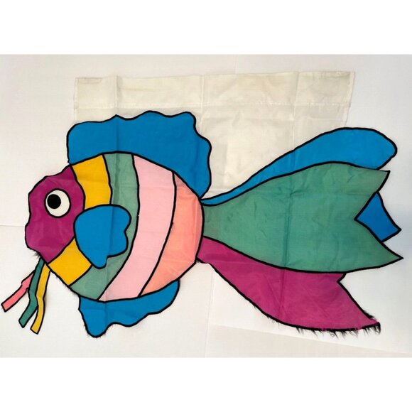 Tropical Fish Hanging Garden Flag Party Beach Pool Vacation Multicolor VTG READ - Picture 10 of 10